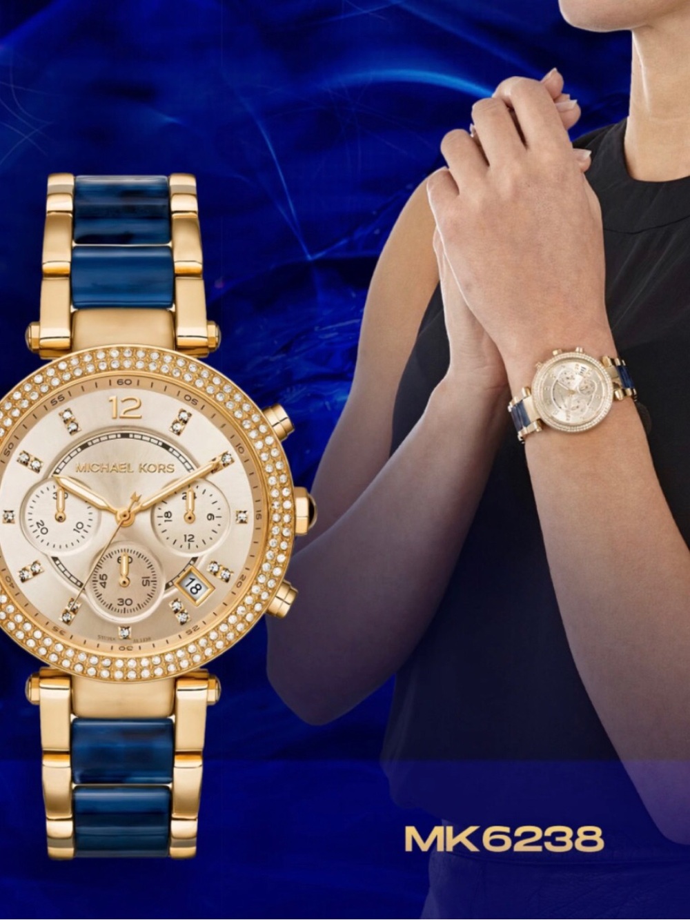 Michael Kors Parker Champagne Dial, Two Tone Watch. MK6238